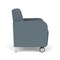 Lesro Siena Lounge Reception Wide Guest Chair w/ Front Casters, Brushed Steel Back Legs, RF Serene Uph SN1201 - alternate 2